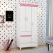 Guarda Roupa Solteiro 3 Portas Wind 32860 Branco Rosa Flex Demóbile