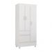 Guarda Roupa Solteiro 3 Portas Wind 32860 Branco Rosa Flex Demóbile