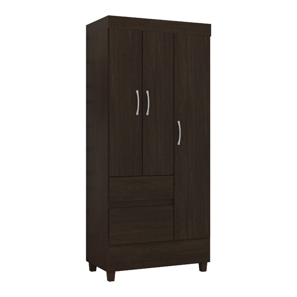 Guarda Roupa Solteiro 3 Portas Wind 32860 Ébano Touch Demóbile