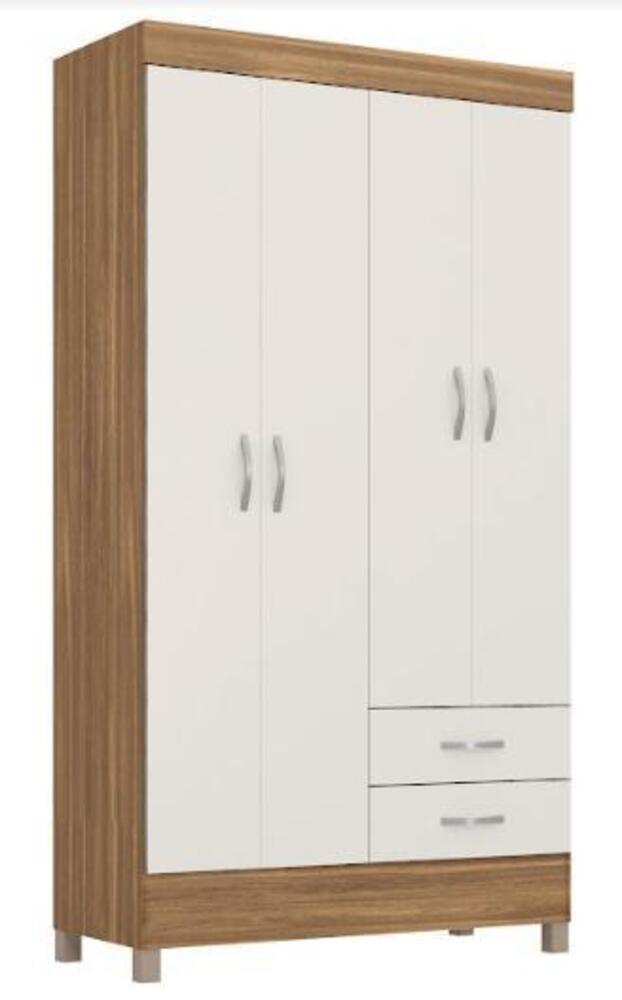 Guarda Roupa Solteiro 4 Portas Astro 42860 Amendola Off White Demóbile - Rocha Móveis