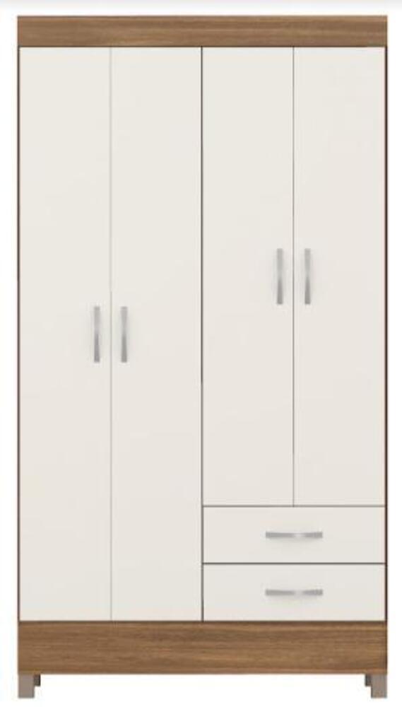 Guarda Roupa Solteiro 4 Portas Astro 42860 Amendola Off White Demóbile - Rocha Móveis
