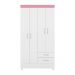 Guarda Roupa Solteiro 4 Portas Astro 42860 Branco Rosa Flex Demóbile