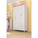 Guarda Roupa Solteiro 4 Portas Astro 42860 Branco Rosa Flex Demóbile
