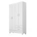 Guarda Roupa Solteiro 4 Portas Astro 42860 Branco Rosa Flex Demóbile
