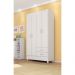 Guarda Roupa Solteiro 4 Portas Astro 42860 Branco Rosa Flex Demóbile