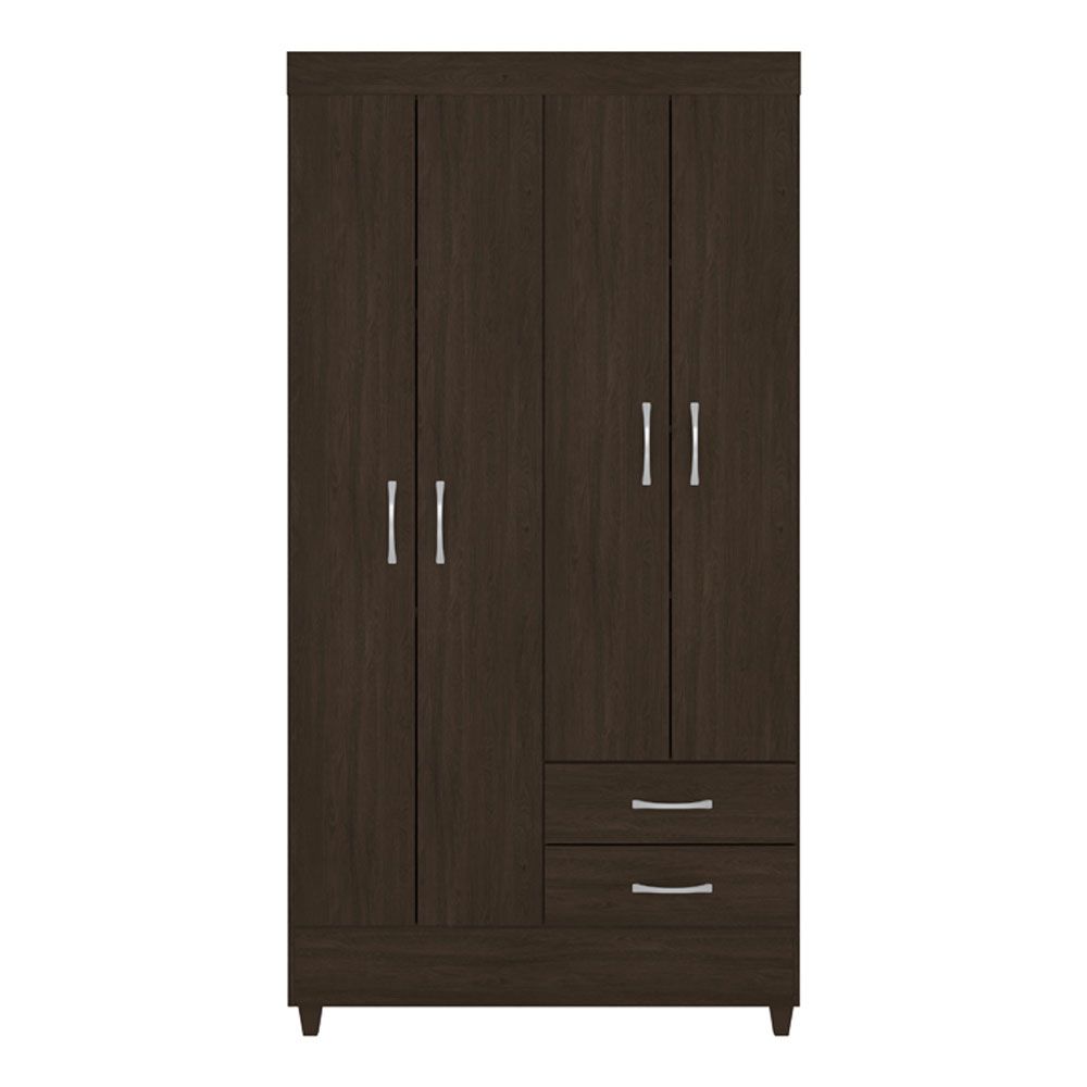 Guarda Roupa Solteiro 4 Portas Astro 42860 Ébano Touch Demóbile