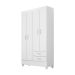 Guarda-Roupa Solteiro Astro Flex 4 Portas 2 Gavetas Branco e Rosa