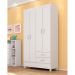 Guarda-Roupa Solteiro Astro Flex 4 Portas 2 Gavetas Branco e Rosa