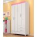 Guarda-Roupa Solteiro Astro Flex 4 Portas 2 Gavetas Branco e Rosa