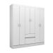 Guarda-Roupa Solteiro Flash Flex 6 Portas 2 Gavetas Branco e Rosa