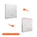 Guarda-Roupa Solteiro Flash Flex 6 Portas 2 Gavetas Branco e Rosa