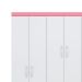 Guarda-Roupa Solteiro Flash Flex 6 Portas 2 Gavetas Branco e Rosa