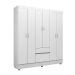 Guarda-Roupa Solteiro Flash Flex 6 Portas 2 Gavetas Branco e Rosa