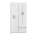 Guarda-Roupa Solteiro Lótus Flex 4 PT 2 GV Branco e Rosa