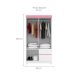 Guarda-Roupa Solteiro Lótus Flex 4 PT 2 GV Branco e Rosa