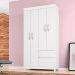 Guarda-Roupa Solteiro Lótus Flex 4 PT 2 GV Branco e Rosa
