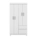 Guarda-Roupa Solteiro Lótus Flex 4 PT 2 GV Branco e Rosa