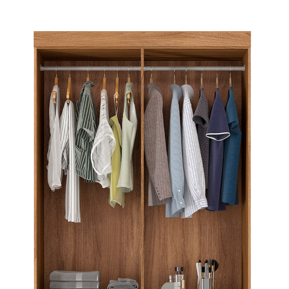 Guarda-Roupa Solteiro Lotus 4 Portas 2 Gavetas Amêndola