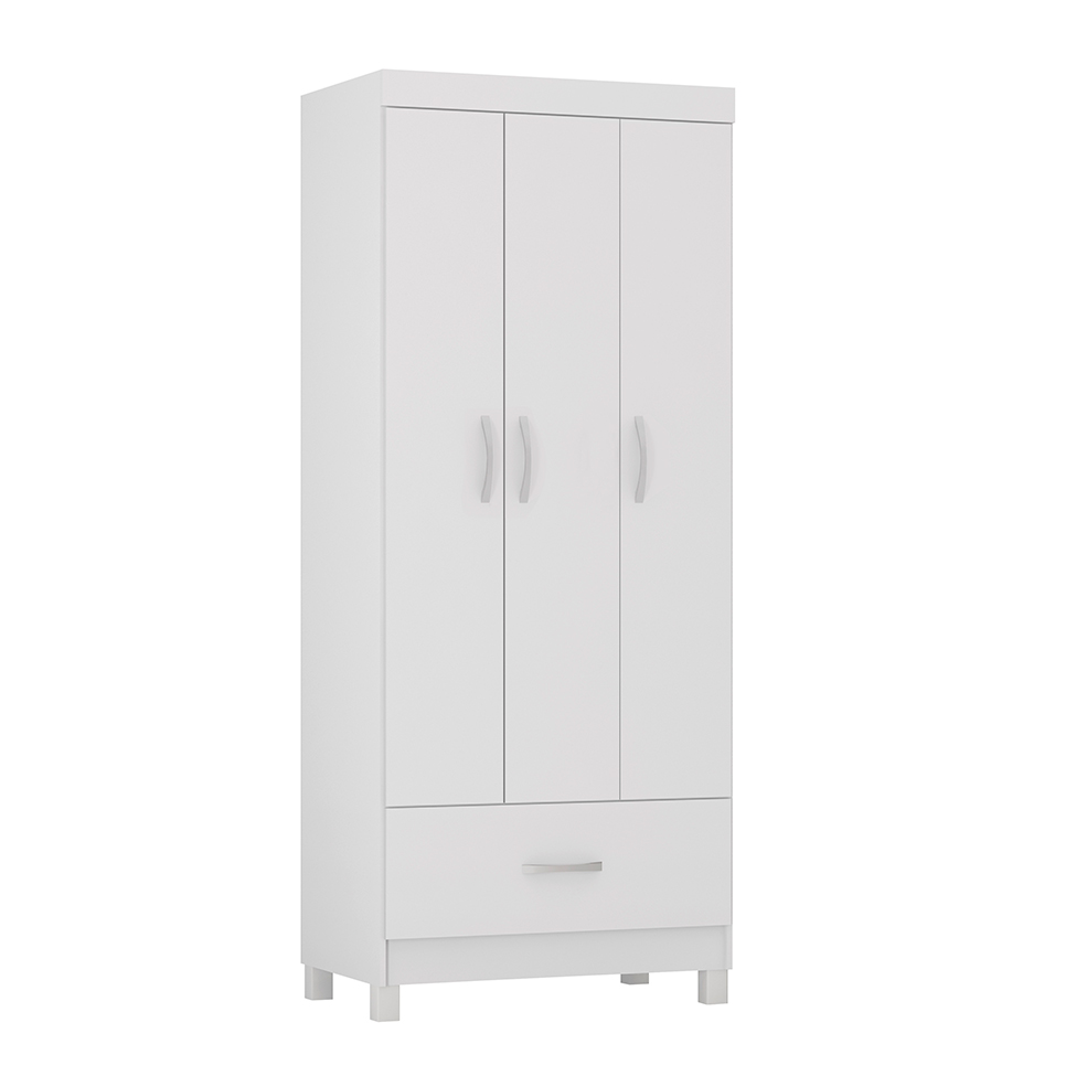 Guarda-Roupa Solteiro Prince 3 Portas 1 Gaveta Amêndola