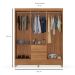 Guarda-Roupa Solteiro Sória 6 Portas 2 Gavetas Amêndola