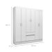 Guarda-Roupa Solteiro Sória Flex 6 Portas 2 Gavetas Branco e Rosa