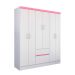 Guarda-Roupa Solteiro Sória Flex 6 Portas 2 Gavetas Branco e Rosa