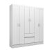 Guarda-Roupa Solteiro Sória Flex 6 Portas 2 Gavetas Branco e Rosa