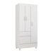 Guarda-Roupa Solteiro Wind Flex 3 Portas 2 Gavetas Branco e Rosa