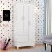 Guarda-Roupa Solteiro Wind Flex 3 Portas 2 Gavetas Branco e Rosa