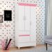 Guarda-Roupa Solteiro Wind Flex 3 Portas 2 Gavetas Branco e Rosa