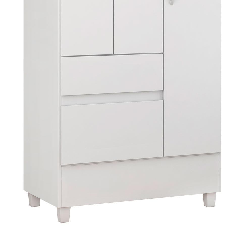 Guarda-Roupa Solteiro Wind Flex 3 Portas 2 Gavetas Branco e Rosa