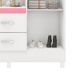 Guarda-Roupa Solteiro com Espelho Lord 4 Portas 2 Gavetas Branco e Rosa