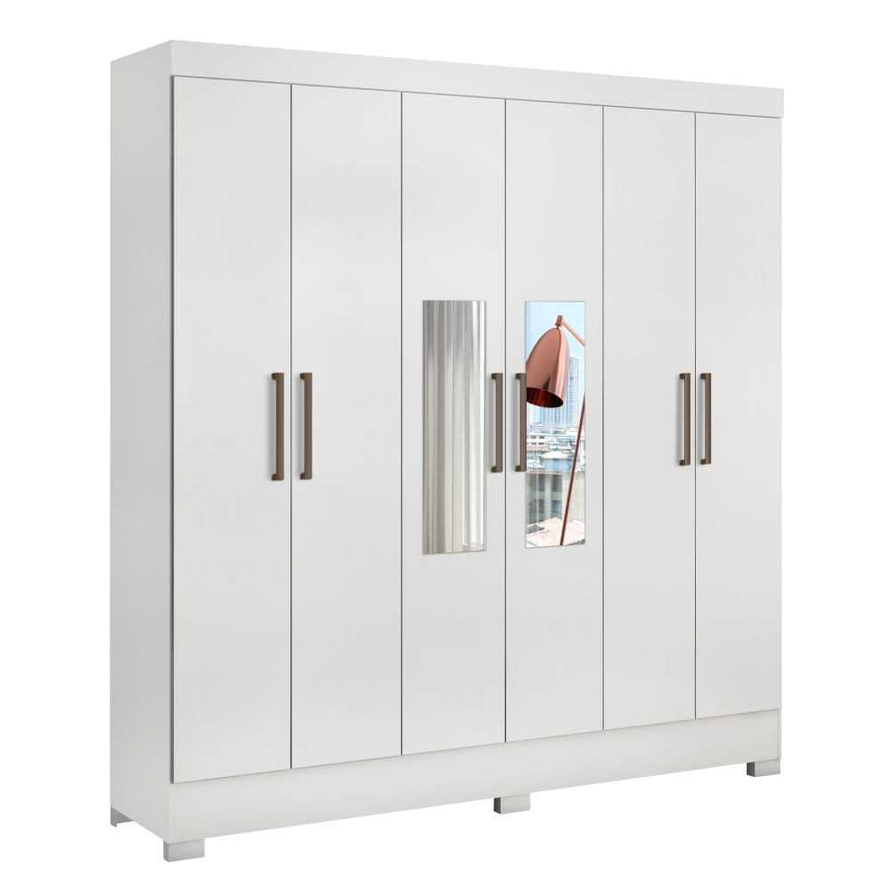 Guarda Roupa com Espelho Ferrara Branco