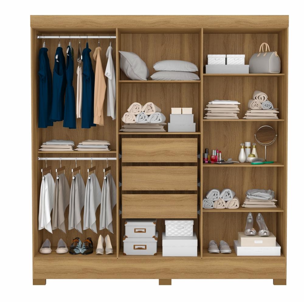 Jogo de Quarto Roupeiro e Comoda Bona Amendola Off-White