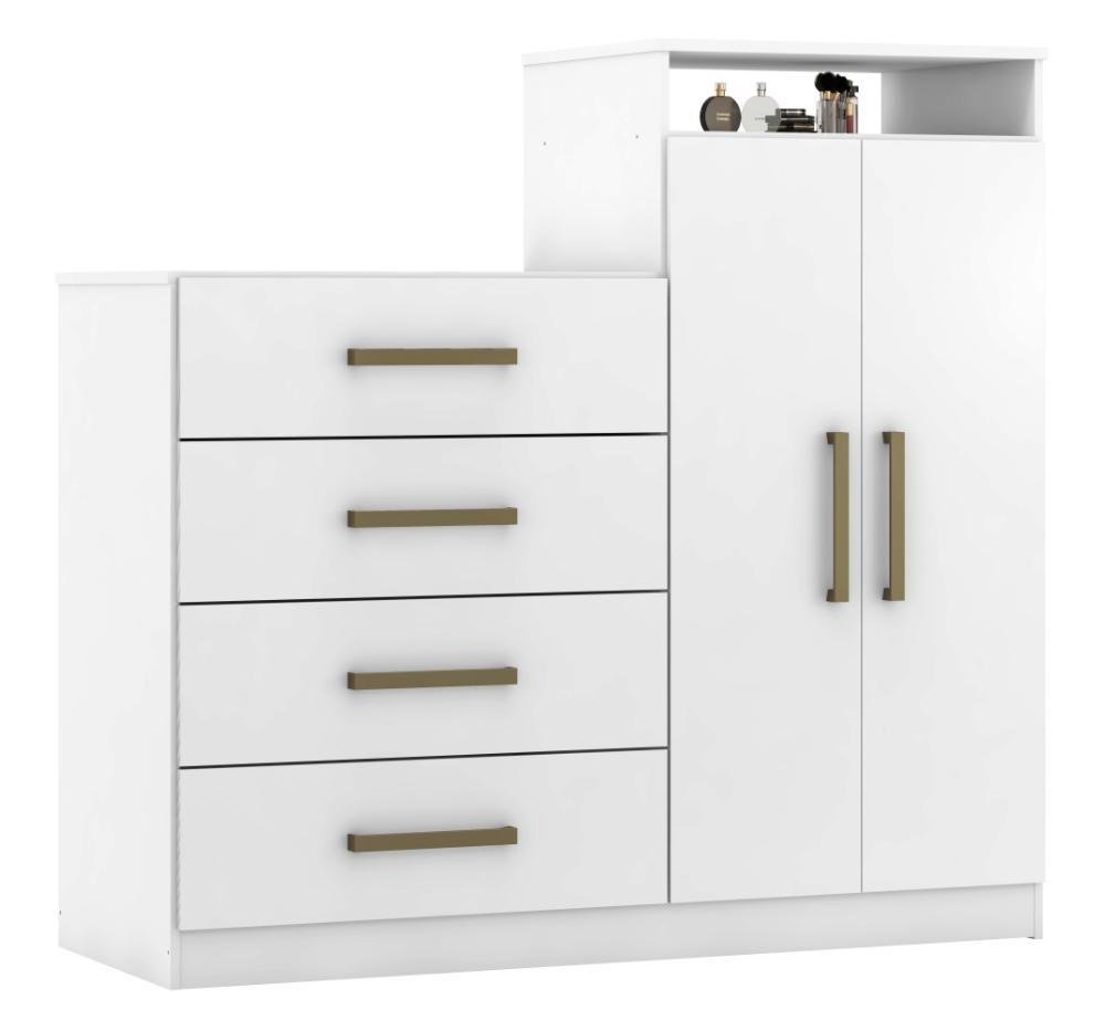 Jogo de Quarto Roupeiro e Comoda Bona Branco