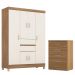 Jogo de Quarto Roupeiro e Comoda Dresden Amendola Off-White