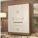 Jogo de Quarto Roupeiro e Comoda Dresden Amendola Off-White