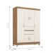 Jogo de Quarto Roupeiro e Comoda Dresden Amendola Off-White
