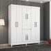 Jogo de Quarto Roupeiro e Comoda Jena Branco