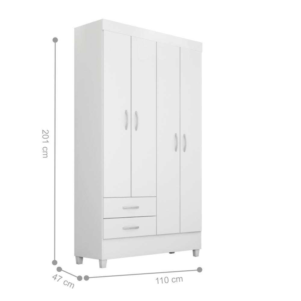 Jogo de Quarto Roupeiro e Comoda Mainz Branco Rosa
