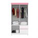 Jogo de Quarto Roupeiro e Comoda Mainz Branco Rosa