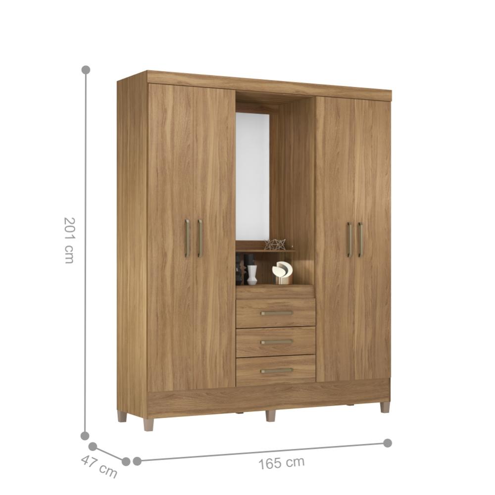 Jogo de Quarto Roupeiro e Comoda Munique Amendola