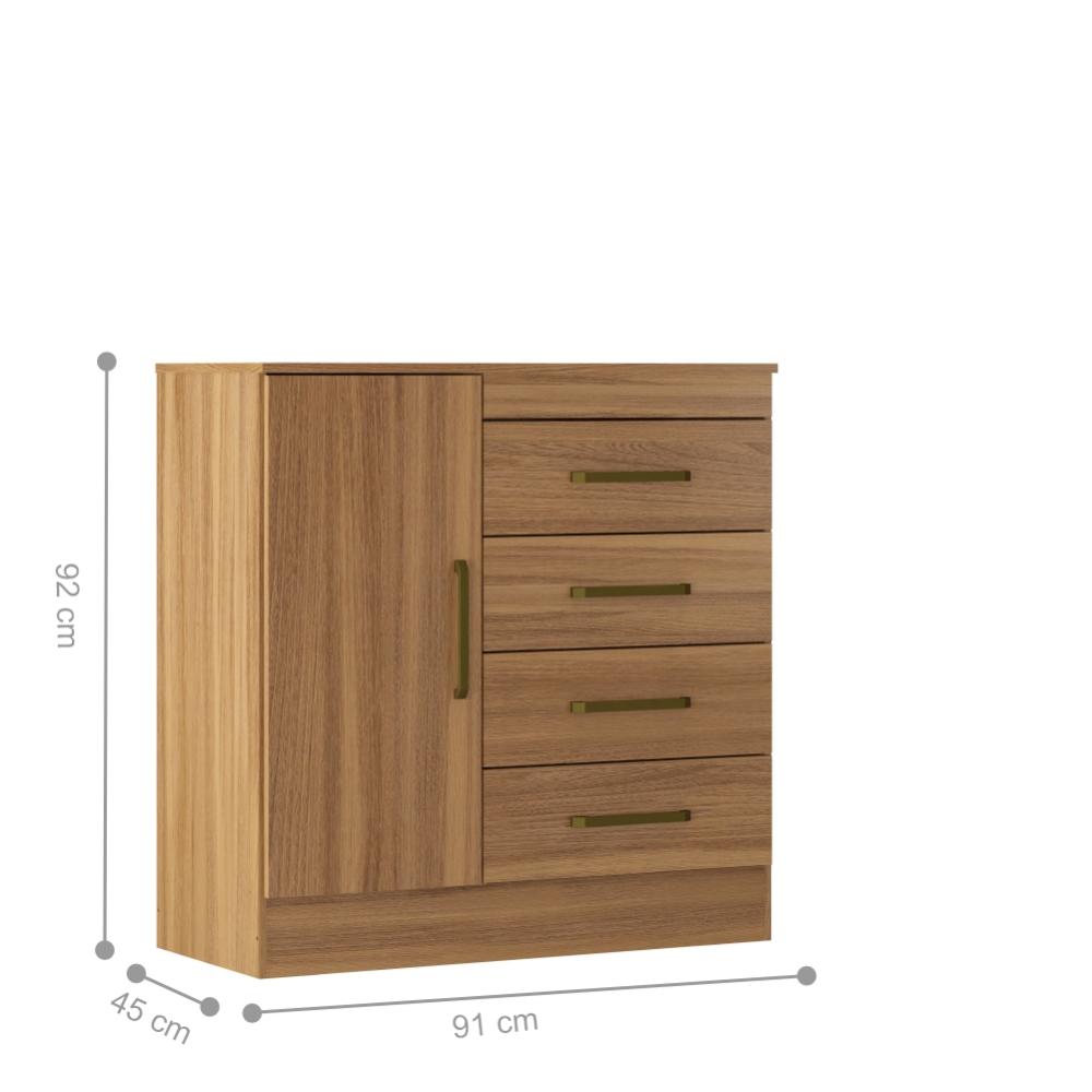 Jogo de Quarto Roupeiro e Comoda Munique Amendola