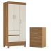 Jogo de Quarto Roupeiro e Comoda Smith Amendola Off-White