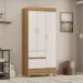 Jogo de Quarto Roupeiro e Comoda Smith Amendola Off-White