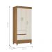 Jogo de Quarto Roupeiro e Comoda Smith Amendola Off-White