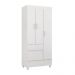 Jogo de Quarto Roupeiro e Comoda Smith Branco Rosa