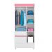 Jogo de Quarto Roupeiro e Comoda Smith Branco Rosa