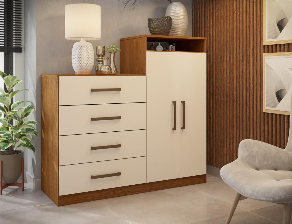 Jogo de Quarto de Casal Completo Bona Amendola Off-White