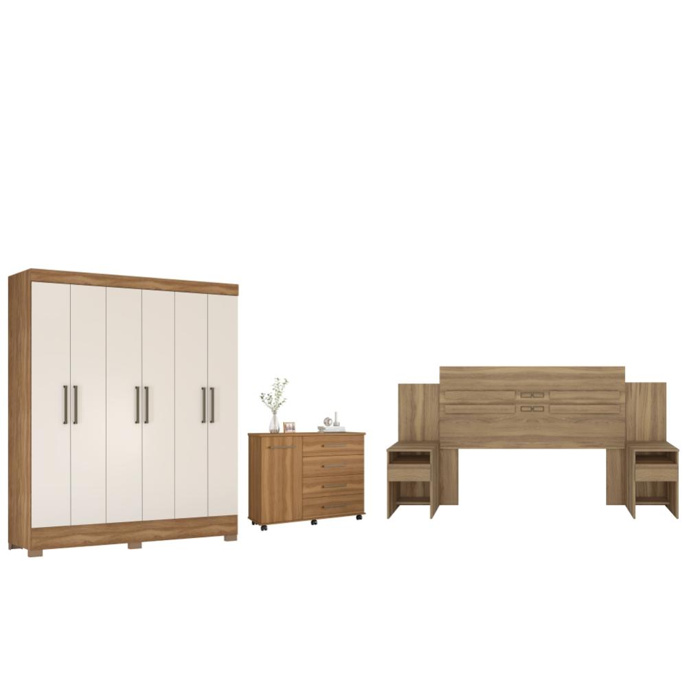 Jogo de Quarto de Casal Completo Vicente Amendola Off-White